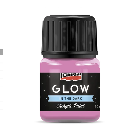 Pentart Sötétben világító akrilfesték, pink, 30 ml