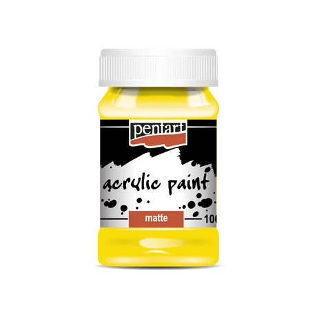 Pentart Matt akrilfesték, sárga, 100 ml