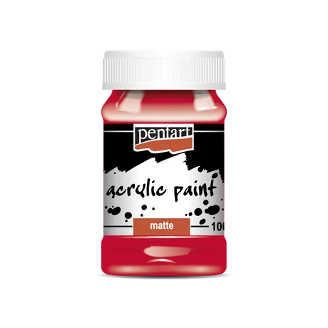 Pentart Matt akrilfesték, piros, 100 ml