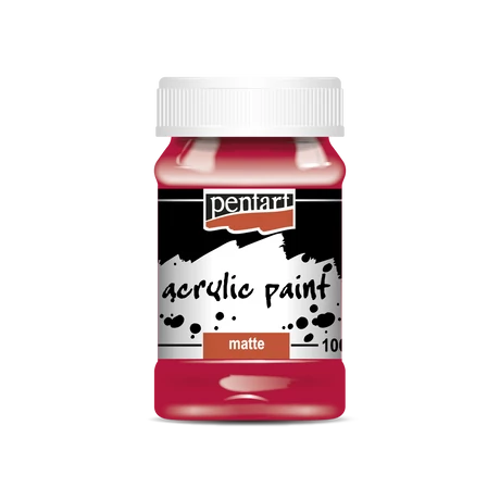 Pentart Matt akrilfesték, kárminpiros, 100 ml