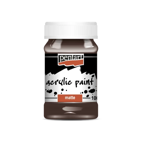Pentart Matt akrilfesték, sötétbarna, 100 ml
