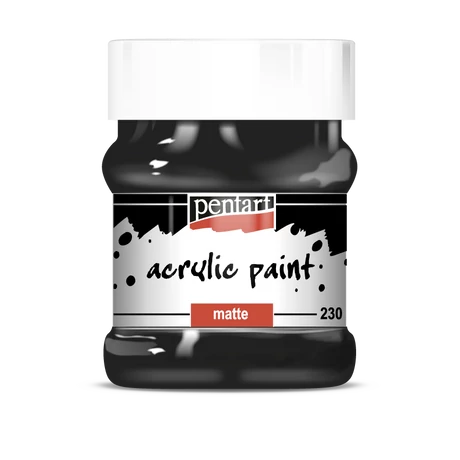 Pentart Matt akrilfesték, fekete, 230 ml
