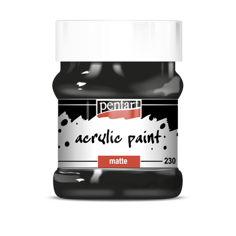 Pentart Matt akrilfesték, fekete, 230 ml