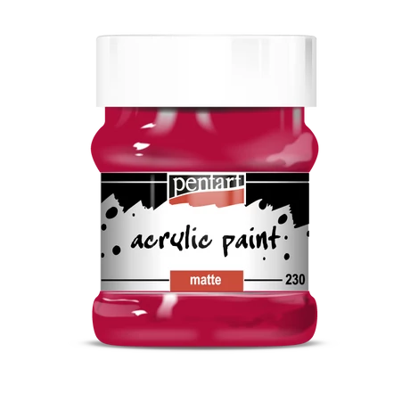 Pentart Matt akrilfesték, kárminpiros, 230 ml